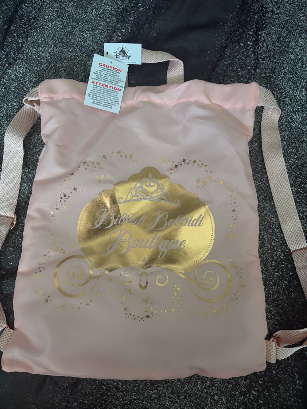 Disney Bibbidi Bobbidi Boutique Pink Drawstring Backpack - NWT